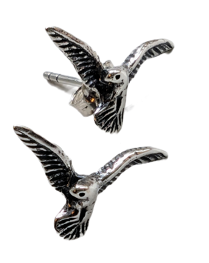 Silver bird earrings 