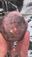 Load and play video in Gallery viewer, Gorgeous, Rhodonite Palm stone to balance your emotions
